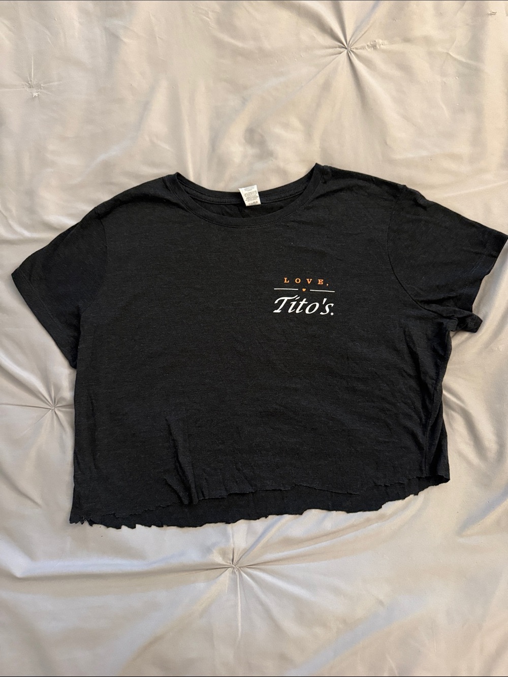 Tito's Black Cropped Tee - "Love Tito's" Logo